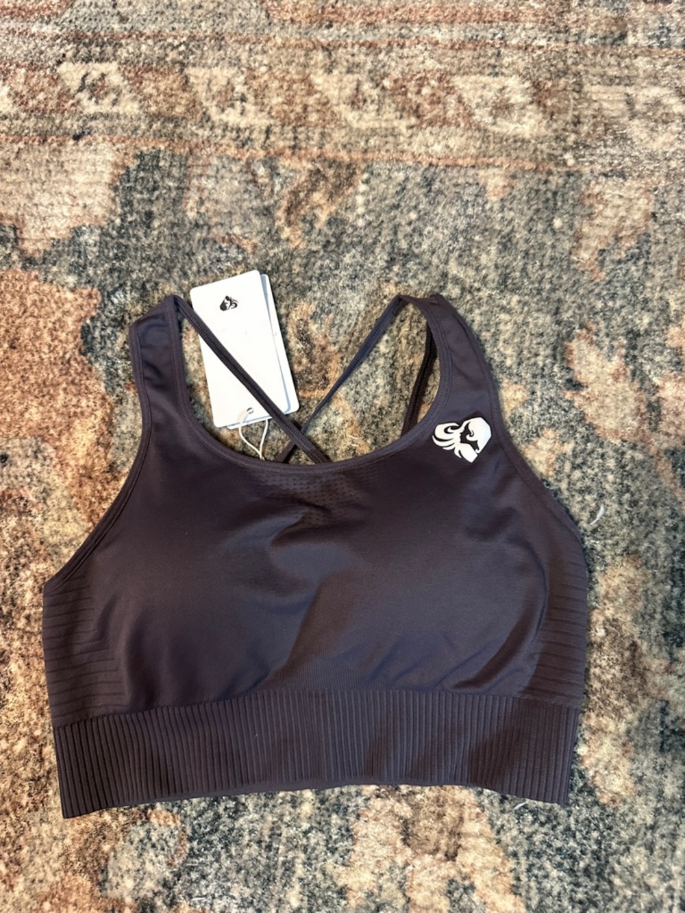 NWT Women’s Best power seamless Sports Bra in Charcoal, medium